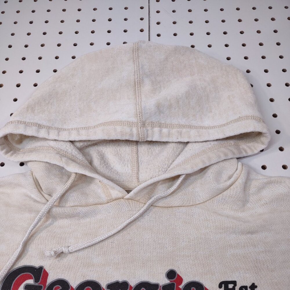 Chicka-D Cropped Cream University of Georgia Hooded Sweatshirt, Size Small - Picture 6 of 8